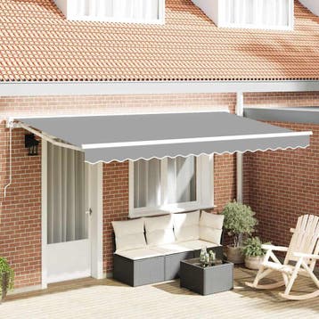 vidaXL Handmatige Luifel Frame 4 x 2 m Wit Gepoedercoat, Verzenden, Nieuw