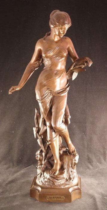 Groot Art Nouveau beeld - Vrai Bronze - Paris - Edouard