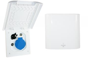 Inbouwstekkerdoos 230V/12V/Ant/Sat Element Line Wit, Ophalen of Verzenden, Nieuw