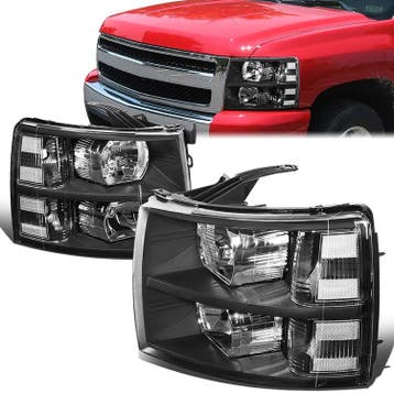SK-Import Koplampen Black Housing Chevrolet Silverado, Auto-onderdelen, Ophalen of Verzenden, Nieuw, Chevrolet