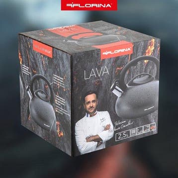 Florina Lava fluitketel RVS met steen coating 2,5L voor, Verzenden, Nieuw