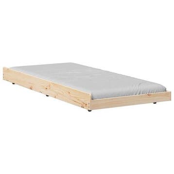 Slaapmeubel massief grenen 90x200 - retourdeal 57% korting, Huis en Inrichting, Slaapkamer | Bedden, 90 cm, Eenpersoons, Bruin