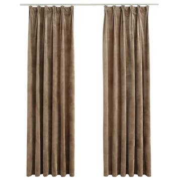 Luxe Gordijnen 2 stuks | 34% Korting | Beige Fluweel, Ophalen of Verzenden, Zo goed als nieuw, Beige
