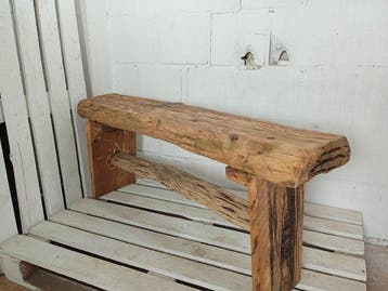 Bank - Rustieke primitieve houten bank - Hout