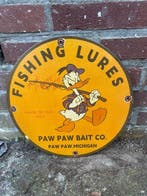 Paw Paw Bait Co. emaille reclamebord – Donald Duck fishing