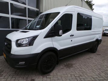 Ford Transit 350 2.0 TDCI 130pk 7 persoons L3H2 DC, Stof, Gebruikt, Wit, Ford