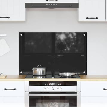 vidaXL Keukenachterwand Zwart 80 x 50 cm gehard glas, Verzenden, Nieuw