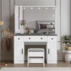 Moderne make-uptafel met LED spiegel en verstelbare lades, Huis en Inrichting, Tafels | Kaptafels, Verzenden, Nieuw