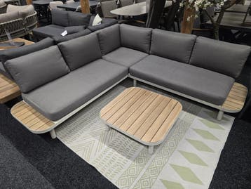 Showroommodel Amore platform hoek loungeset 3 delig latte, Ophalen of Verzenden, Nieuw