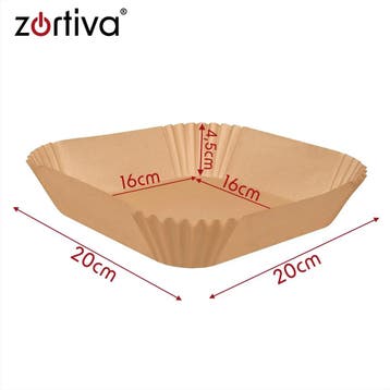Zortiva Airfryer bakpapier 23 x 23 cm, 100 stuks met anti..., Ophalen of Verzenden, Nieuw