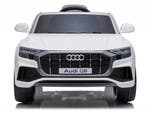 Kinderauto, AUDI Q8 Quattro S-line wit, leder, RC, eva, ETC, Ophalen of Verzenden, Nieuw