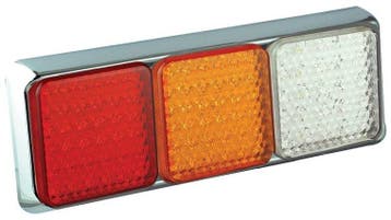 LED achterlicht met chromen rand  | 12-24v | 40cm. kabel, Verzenden, Nieuw