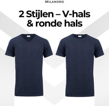 2dekans | Milanoro - 4-pack extra lange katoenen T-shirts -, Ophalen of Verzenden, Zo goed als nieuw, Milanoro