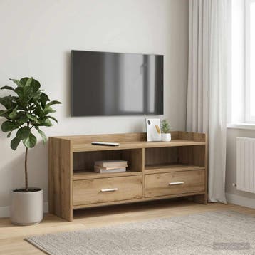 vidaXL TV-kast 100 x 33 x 47 cm Artisanaal eiken Bewerkt, Minder dan 50 cm, Verzenden, Nieuw, Minder dan 100 cm
