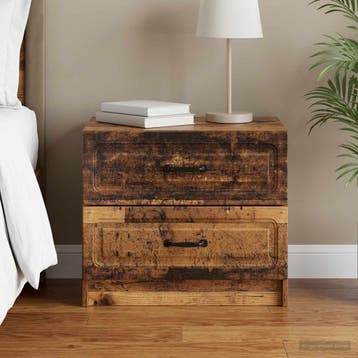 vidaXL Nachtkastje Oud hout 62 x 34,5 x 44,5 cm Bewerkt hout, Minder dan 45 cm, Verzenden, Nieuw, Minder dan 55 cm