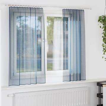 vidaXL Gordijnen voile met roedezakken 2 st koningsblauw, Huis en Inrichting, Stoffering | Gordijnen en Lamellen, Verzenden, Nieuw