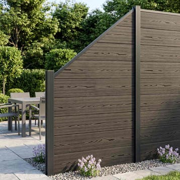 vidaXL Hek set 6 st 965 x 186 cm WPC en Aluminium Zwart, Verzenden, Nieuw, Aluminium
