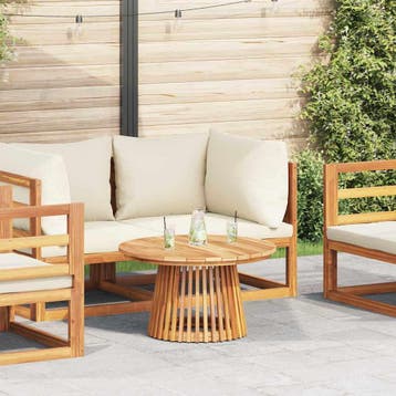 vidaXL Bijzettafel Bruin 70 x 70 x 40 cm Massief Teakhout, Tuin en Terras, Tuintafels, Verzenden, Nieuw