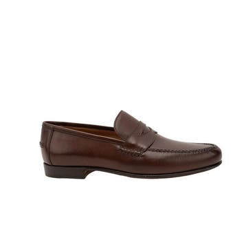 EDWARD GREEN - 5 UK - 39 IT - Leather Penny Loafer Shoes, Nieuw
