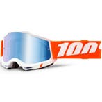 Crossbril 100% Accuri 2 - Oranje / Wit / Blauwe Spiegellens, Motoren, Kleding | Motorkleding, Verzenden, Nieuw met kaartje, Motorcrosskleding