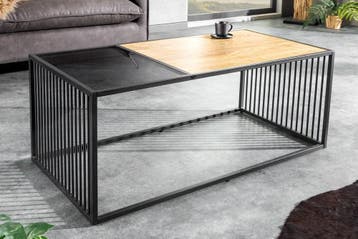 Design salontafel ARCHITECTURE 100cm zwart wild eiken, Ophalen of Verzenden, Nieuw