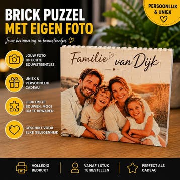 LEGO® Brick Puzzel met Eigen Foto Bedrukken, Overige thema's, Lego, Overige typen, Nieuw