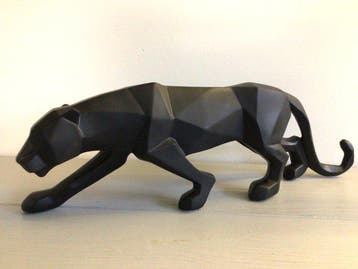 sculptuur, Grote sluipende luipaard XL - 13 cm - Hars