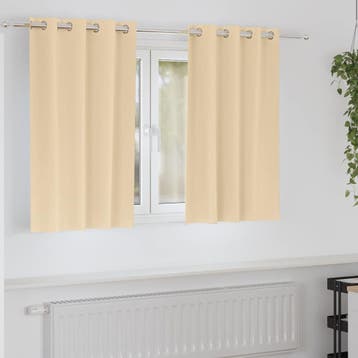 vidaXL Zwart-out Gordijnen met Ringen 2 st Crèmekleurig 140, Huis en Inrichting, Verzenden, Nieuw, Crème