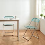 Klapstoel set van 2 Pornainen 74x46x47 cm lichtblauw transpa, Huis en Inrichting, Stoelen, Verzenden, Nieuw