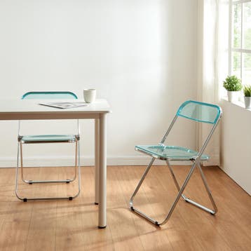 Klapstoel set van 2 Pornainen 74x46x47 cm lichtblauw transpa, Huis en Inrichting, Stoelen, Verzenden, Nieuw