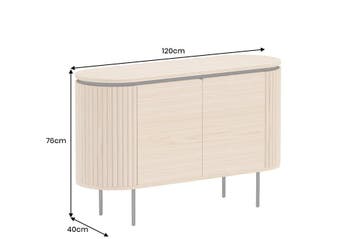 Dressoir ATELIER 120 cm, natuurlijke eikenhoutlook met, Huis en Inrichting, Kasten | Dressoirs, Ophalen of Verzenden, Nieuw