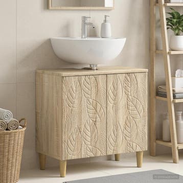 vidaXL Badkamer wastafelkast DELFT Sonoma Eiken 59,5 x 31,5, Verzenden, Nieuw, Wastafelkast