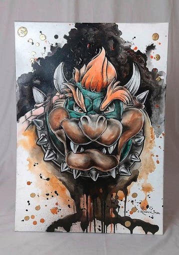 BOWSER X CHRISTINA RUDNICK • Nintendo Fan-Art PopArt, Nieuw