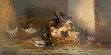 Claude Guilleminet (1821-1866) - Scène de basse cour