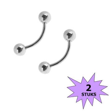 Fako Bijoux - Wenkbrauw Piercing - 4mm - Zilverkleurig - 2, Verzenden, Nieuw