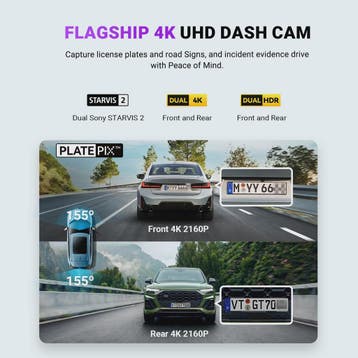 Vantrue S1 Pro Max Dual 4K Dashcam met ADAS, BSD, IP67 Water, Verzenden, Nieuw