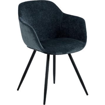 De Rebellenclub Alunda Eetkamerstoel - Donkerblauw Met Zwart, Huis en Inrichting, Stoelen, Ophalen of Verzenden, Nieuw, Blauw