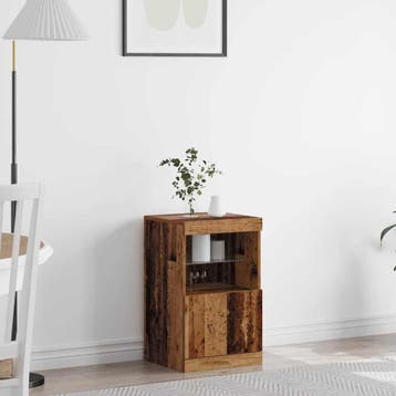 vidaXL LED Sideboard Oudhout 41 x 37 x 67 cm Bewerkt hout, Minder dan 50 cm, Verzenden, Nieuw, Minder dan 100 cm