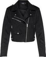 Only Sherry Crop Bonded Biker Jack - 42 - Dames - Zwart, Kleding | Dames, Verzenden, Nieuw