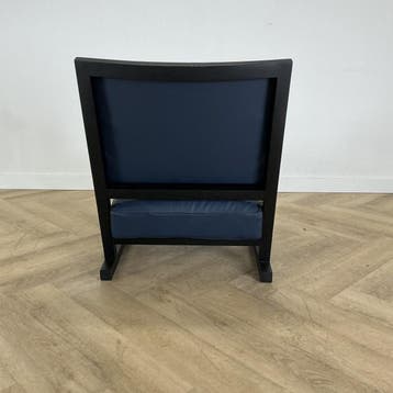 Maxalto Clio fauteuil van Antonio Citterio,  blauw leder -, Gebruikt, Zwart, Leer, Ophalen of Verzenden