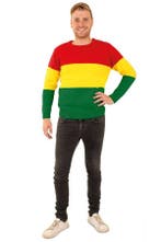 Gebreide trui rood/geel/groen gestreept unisex, Ophalen of Verzenden, Nieuw