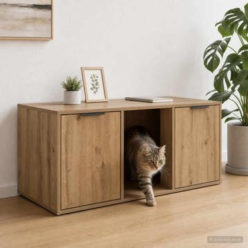 vidaXL Kattenkrat meubel Artisanaal eiken 100 x 49 x 45 cm, Verzenden, Nieuw