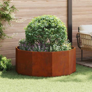 vidaXL Plantenbak Roestig 120 x 120 x 50 cm weervast staal, Tuin en Terras, 100 cm of meer, Verzenden, Nieuw, Metaal