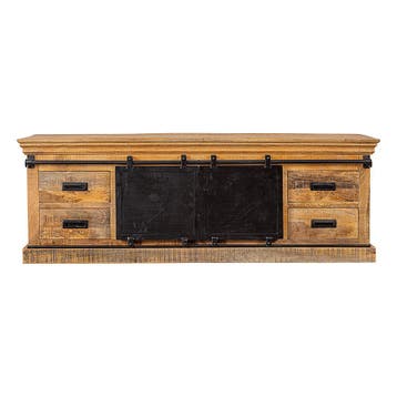 Tv-meubel Mangohout Milan 260 cm, Verzenden, Nieuw, Overige houtsoorten, Industriële meubels