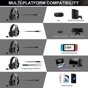 2dekans | PHOINIKAS G2000 BT Bluetooth Laptop Gaming headset, Ophalen of Verzenden, Zo goed als nieuw
