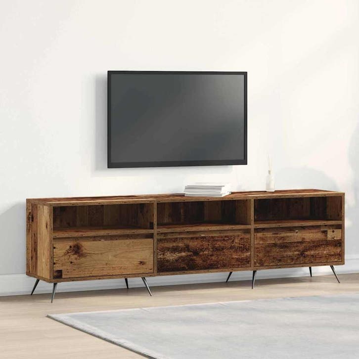 vidaXL TV-kast Oud hout 150 x 30 x 44,5 cm Bewerkt hout, Huis en Inrichting, Kasten | Televisiemeubels, Nieuw, Minder dan 50 cm