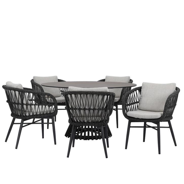 Arezzo Pasadena dining tuinset 140xH75 cm rond 6 delig, Tuin en Terras, Tuinsets en Loungesets, Nieuw, Ophalen of Verzenden