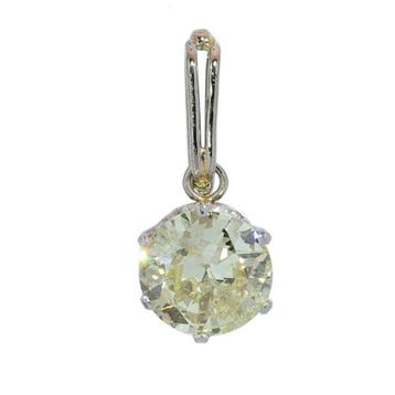 Hanger Platina - 1.35ct. tw. Geel Diamant (Natuurlijk