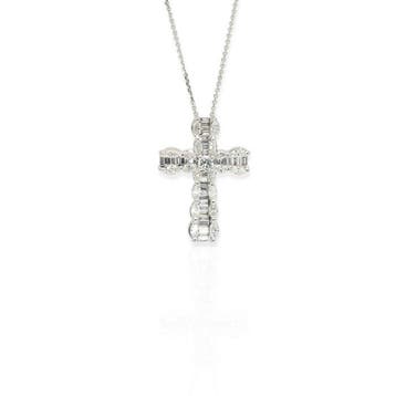 Ketting met hanger - 18 karaat Witgoud - 1.31ct. tw. Diamant