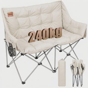 Dubbele Camping Sofa Stoel - Opvouwbaar 2 Persoons Outdoor L, Verzenden, Nieuw